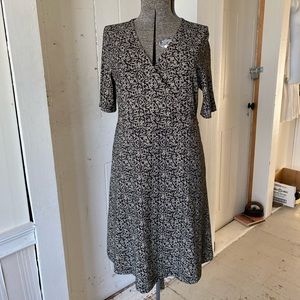 Sahalie Geometric Print Faux Wrap Midi Dress